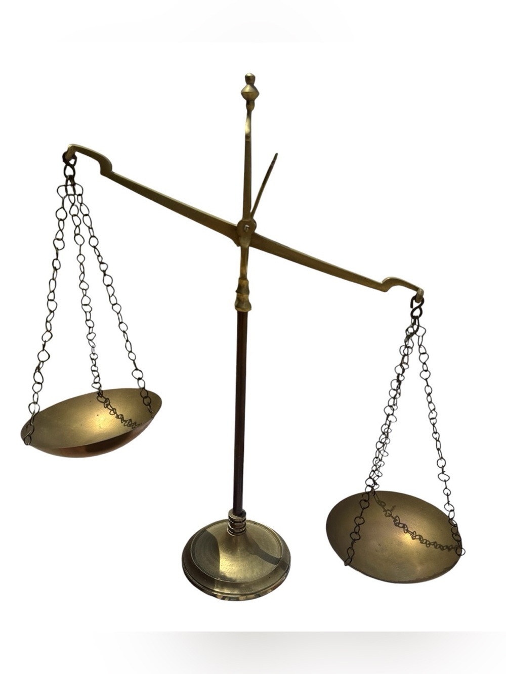 Vintage Brass Balance Scale Hanging Pans Apothecary Farmhouse Decor Antique 18”